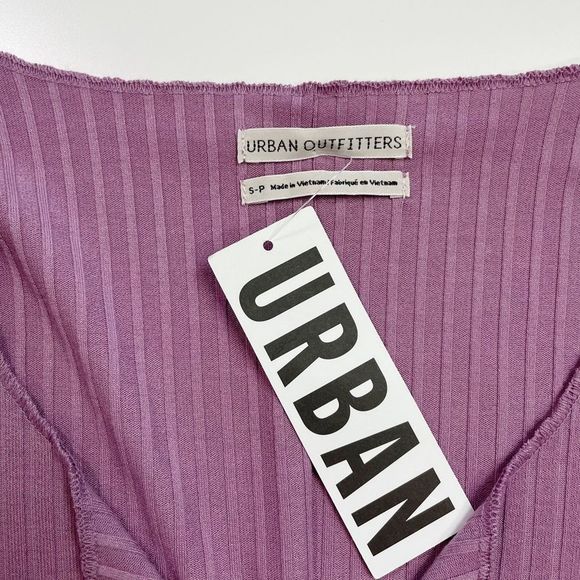 Urban Outfitters Long Sleeve Rib Knit Top Stretch Lavender Mauve S NWT - Picture 6 of 7
